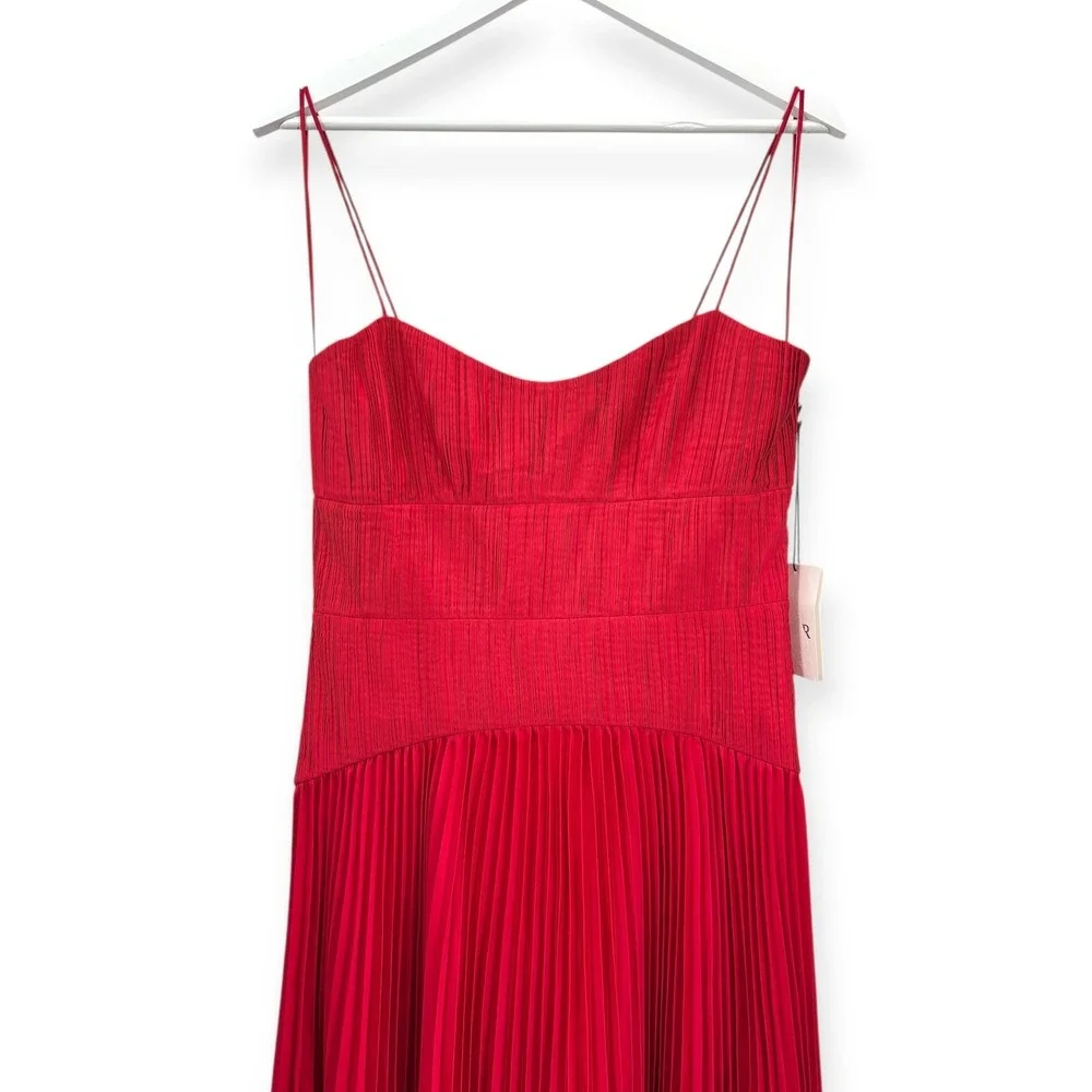 NWT AMUR Cherry Drop Waist Pleated Midi Dress in Red - Size 8‎ - Picture 8 of 16